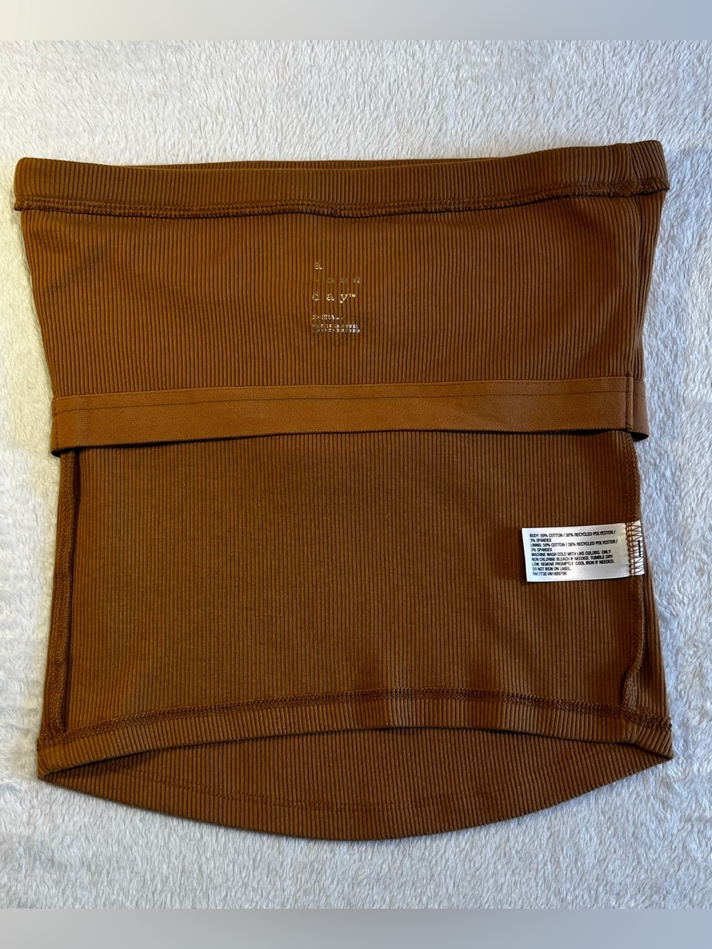 A New Day Brown Ribbed Tube Top - XS - Picture 6 of 9